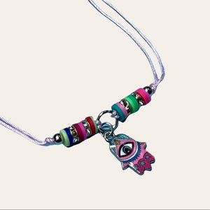 πͺ¬Adjustable length hamsa hand necklace and matching braceletπͺ¬